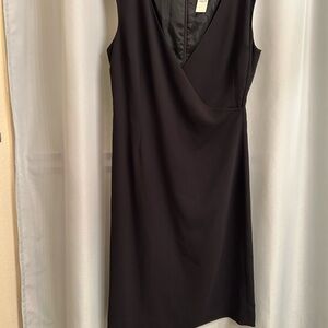 Ann Taylor Black V-Neck Midi Dress